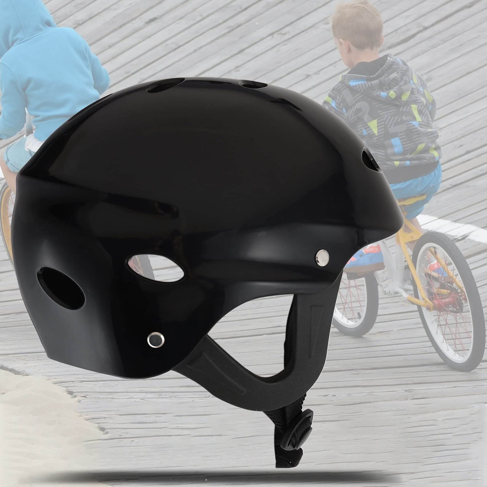 Casque de Securite Protecteur 11 Trous Respirant pour Sports Nautiques Kayak Canoe Surf Paddleboard - Noir