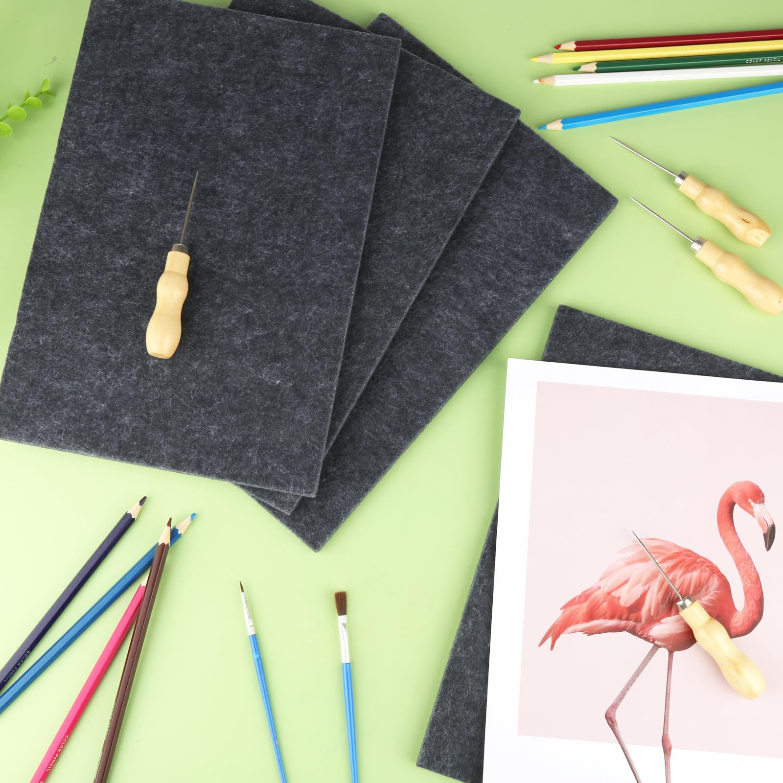 AILUYA Set di 4 ferri da formicolio in legno, per bambini, set di 4 feltrini da 20 x 30 x 0,9 cm, con 4 ferri da formicolio fai da te per bambini e adulti, regalo di compleanno
