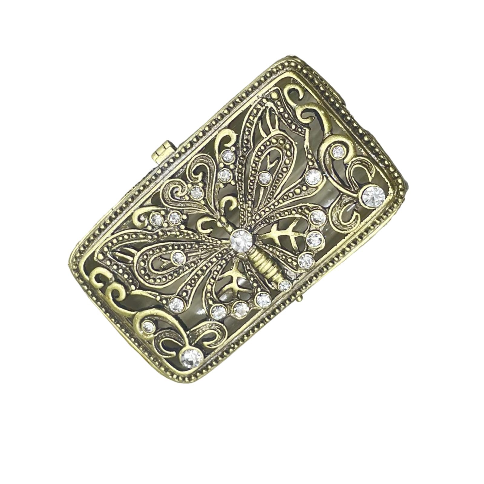 Msioytog Metal Jewelry Planner Box Permanent Storage Case for Earrings Necklaces Travel Strong Metal Jewelry Box with Dividers