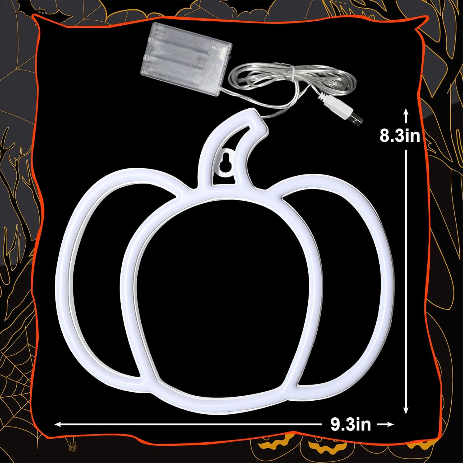 Halloween Fall Decorations Pumpkin Lights, Orange Green Neon Signs Lights, Battery Operated or USB, Indoor Cute Vintage Autumn Thanksgiving Decor for Gifts, Window, Room, Home, Table, Bedroom, Wall - Image 7