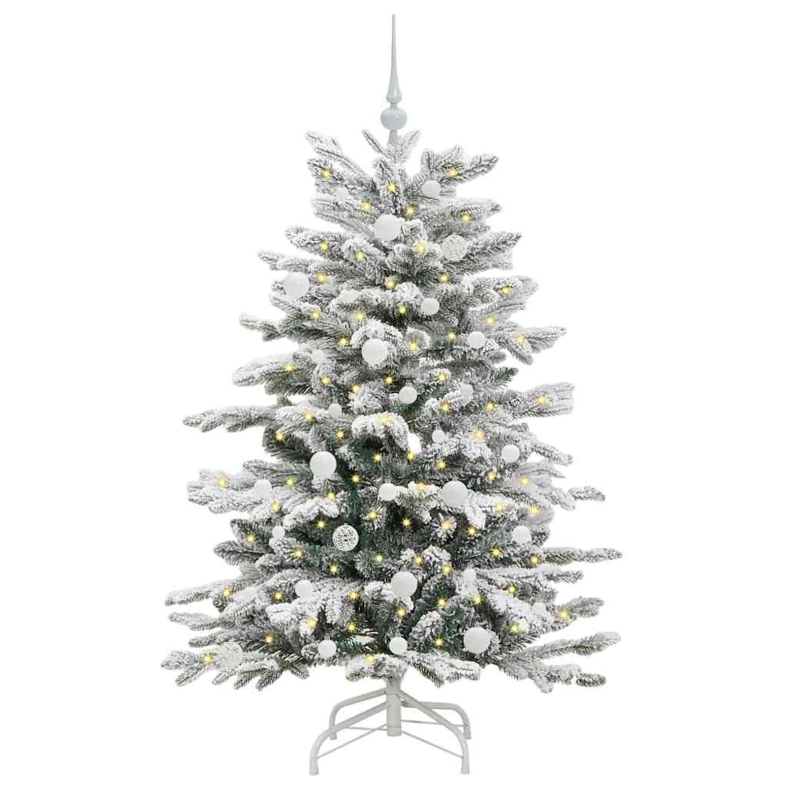 Gecheer Albero di Natale Artificiale Bianco 150 cm, Moderno a Cono, Rami Pieghevoli, Decorazione Festa, Soggiorno e Giardino, PE e PVC