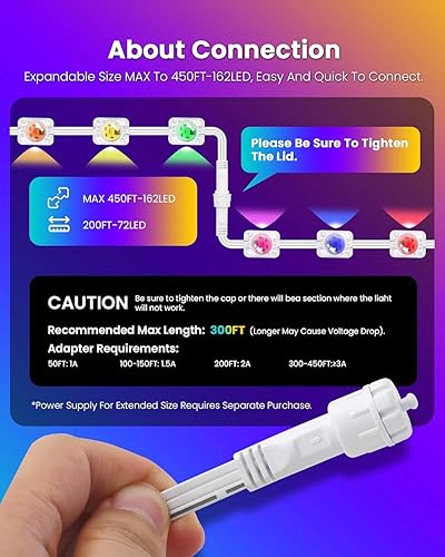 Miniatura 5 de Luces permanentes al aire libre para casa, 200 pies RGB+IC decoración inteligente al aire libre, 50 modos de escena, aplicacióncontrol remoto, IP67