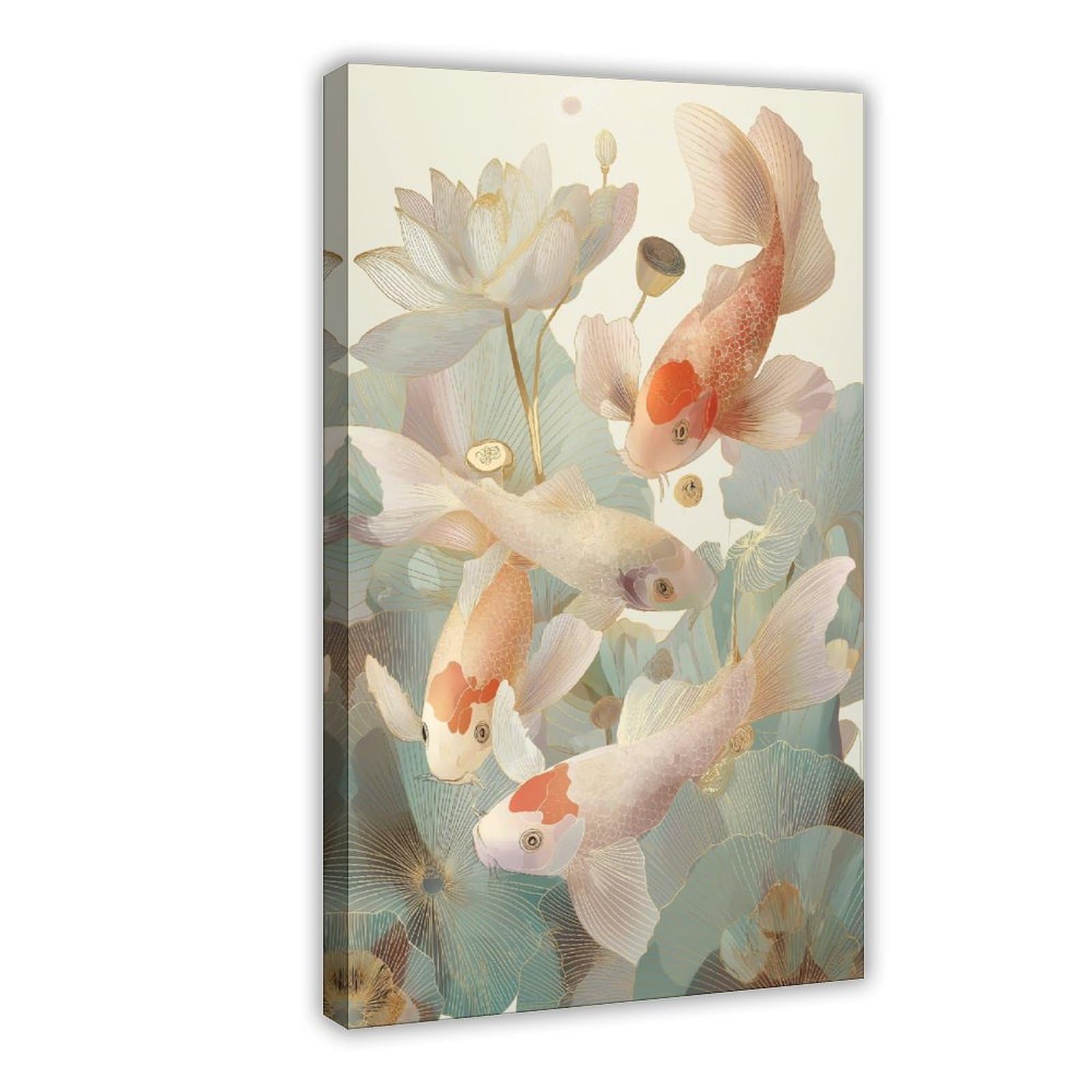 YWTJAX Japanese Koi Fish Poster Canvas Poster for Bedroom Decor Gift