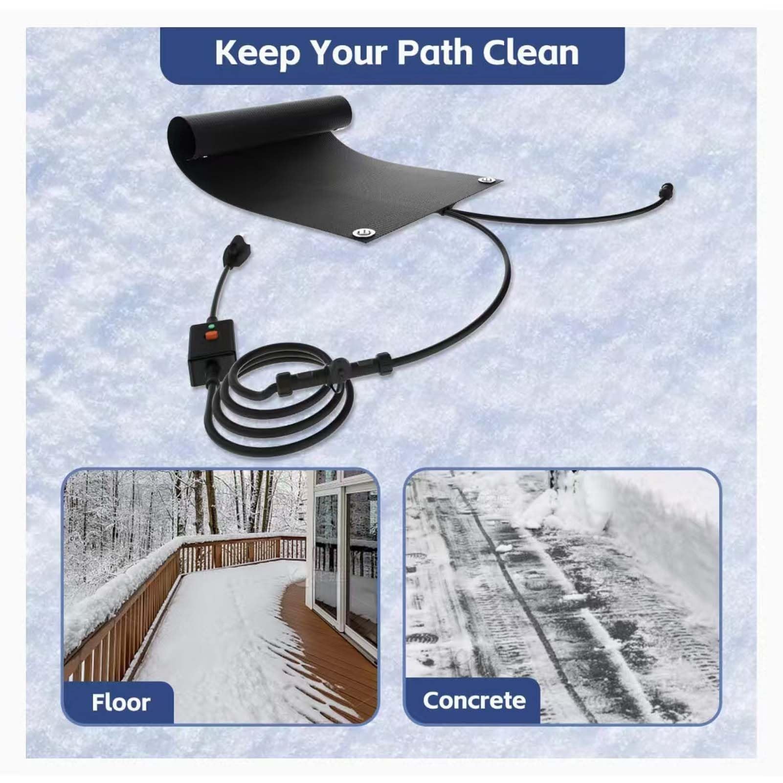 Tapis D'extérieur Chauffants, Tapis De Fonte De Neige Chauffant D'extérieur pour Allée, Tapis De Fonte De Neige Chauffant pour Escaliers, Tapis D'extérieur Chauffant(33x121.9cm/13x48in)