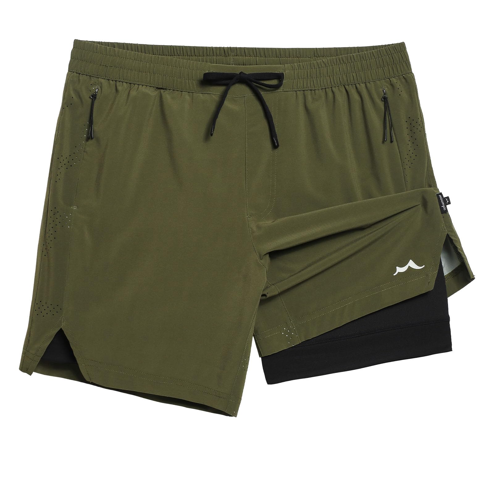 maamgic Pantalones cortos deportivos para correr para hombre con forro, pantalones cortos de entrenamiento ultraligeros de 7 pulgadas
