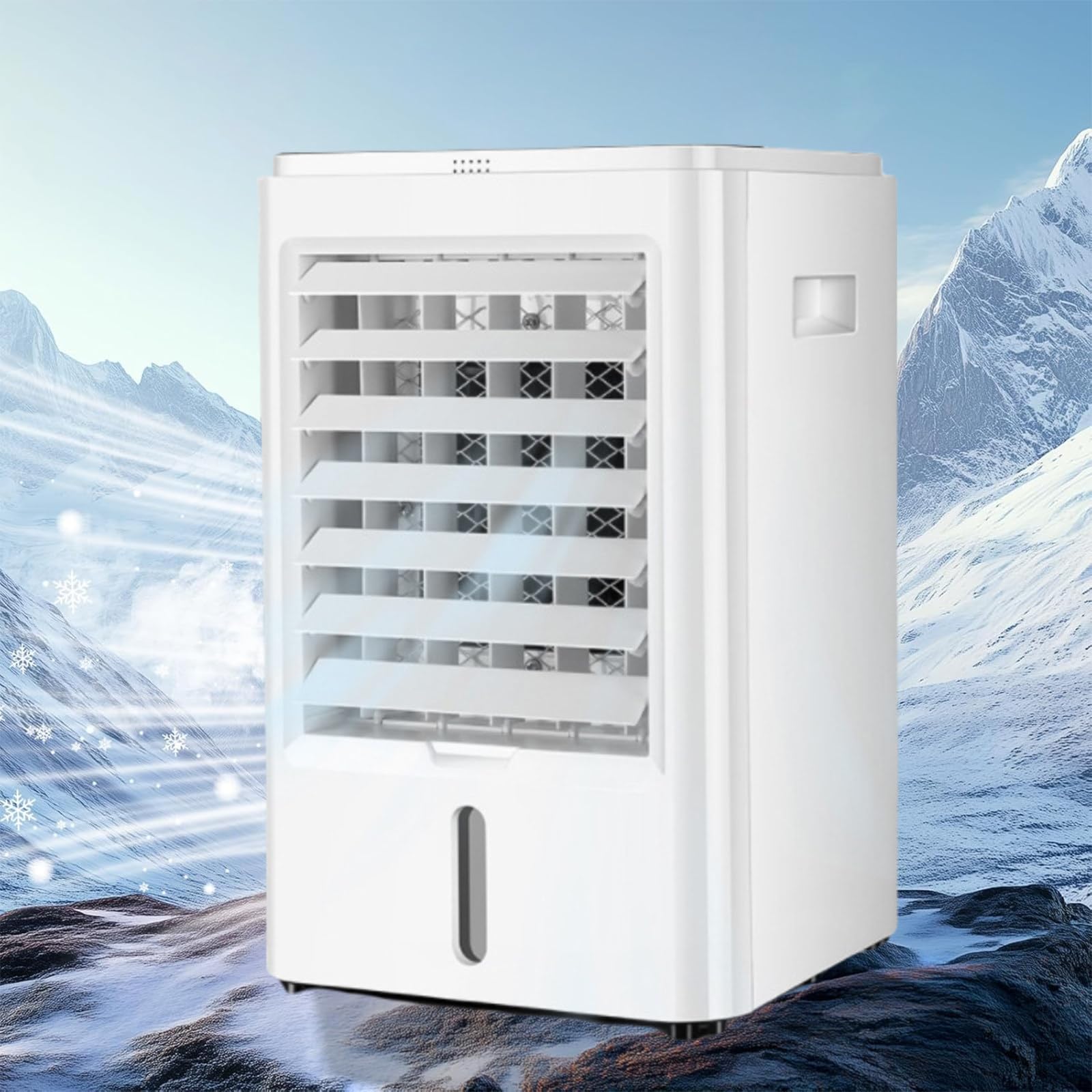 Condizionatore D'Aria Portatile con Telecomando, 3 Velocità, 1/2/4H Timer, Ventilatore Dello Scrittorio Umidificatore e Purificatore, Raffreddatore Evaporativo Silenzioso per Casa e Ufficio,24V