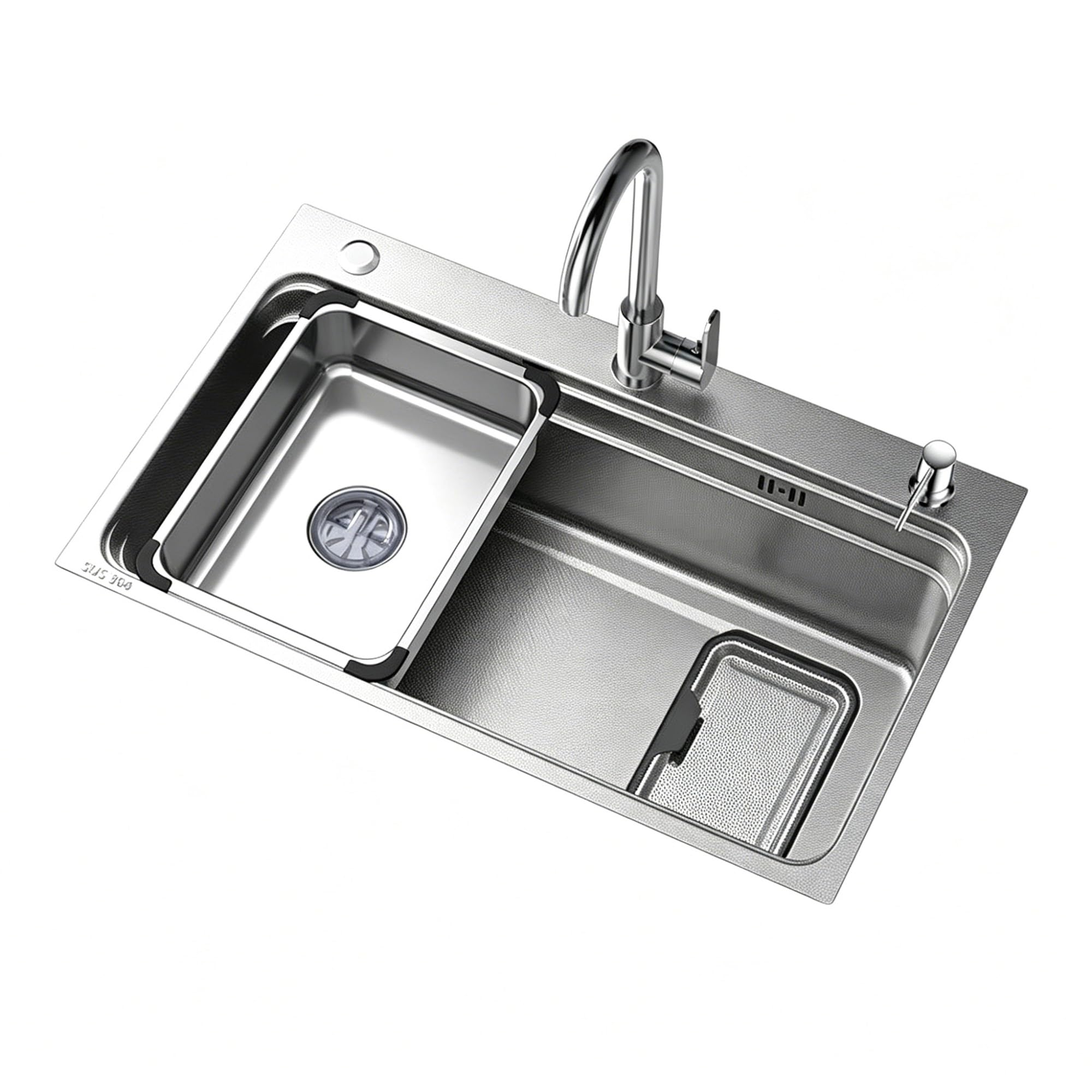 Bomdog One Color Sc Single-Bowl Stainless Steel Kitchen Sink For Home Use, Suitable For Hotels Cafes(75Cm)