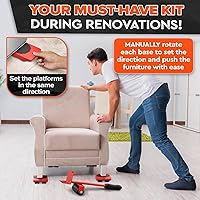 Vista 8 de Furniture Lifter Tool & Furniture Moving Sliders Set 360° Rotating Wheels Up to 220 lbs, Refrigerator Movers Sliders with Smooth Glide, Non-Scratch
