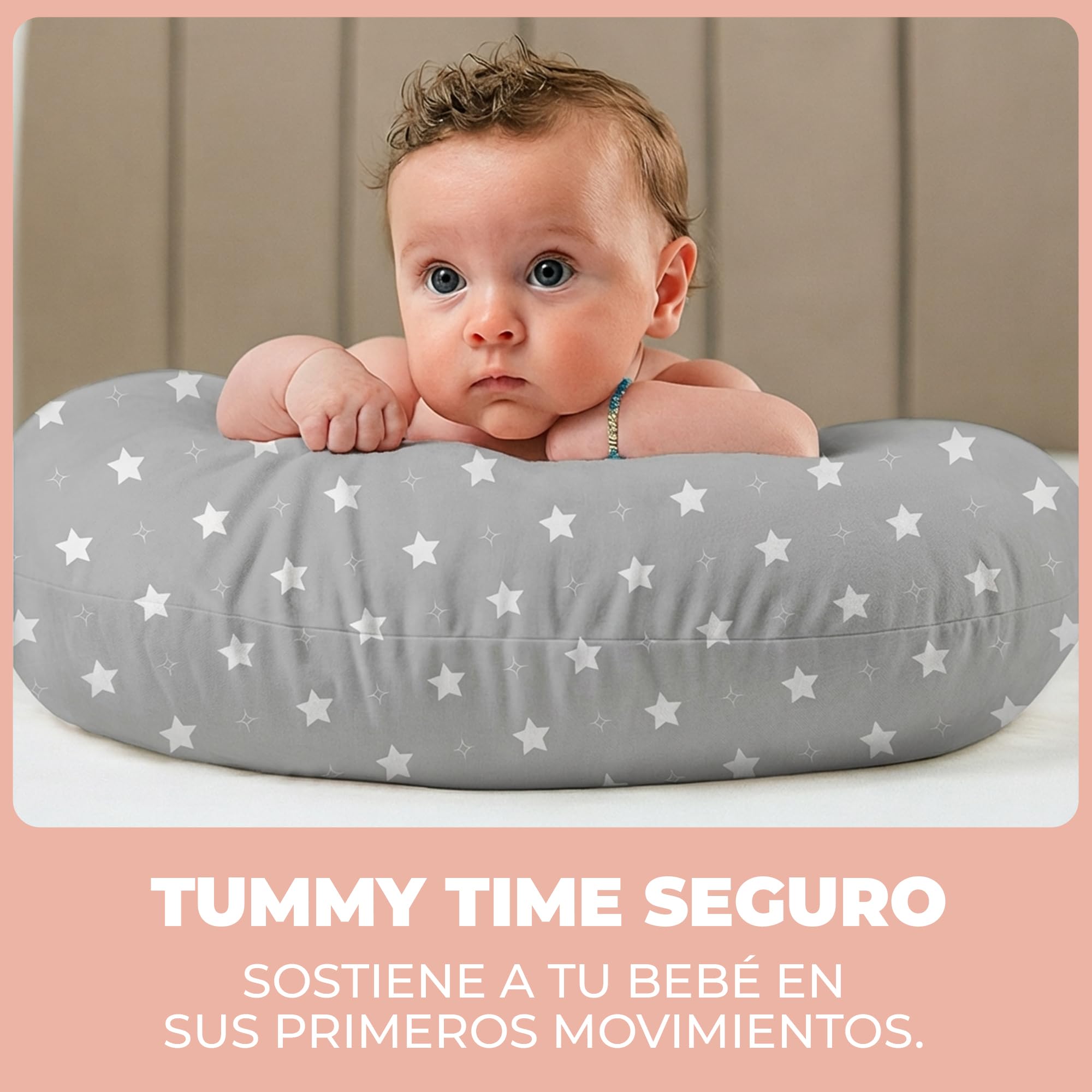 Almohada Embarazada y Cojin Lactancia Bebe para Dormir XXL Idea Regalo para Nuevas Mamás con Funda de 100% Algodón Almohada Multifuncional para Apoyo Espalda y Relleno Suave Accesorio de Maternidad