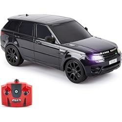 Carro Con Luz Led CMJ RC Range Rover Sport Luces LED de Rango de superdeportivo con Control Remoto, 2.4ghz. Carrera 10 Juntos - Range Rover Sport 1:24 (Negro)