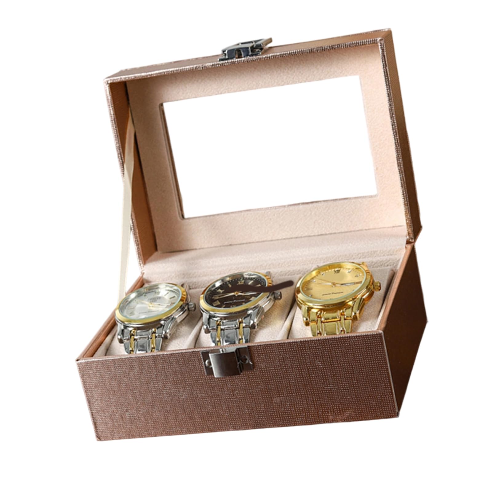 Nucelit Timepiece Jewelry Watch Case Container with Clear Window Dustproof Cover Suitable for Watches Bracelets Storage Jewelry Holder