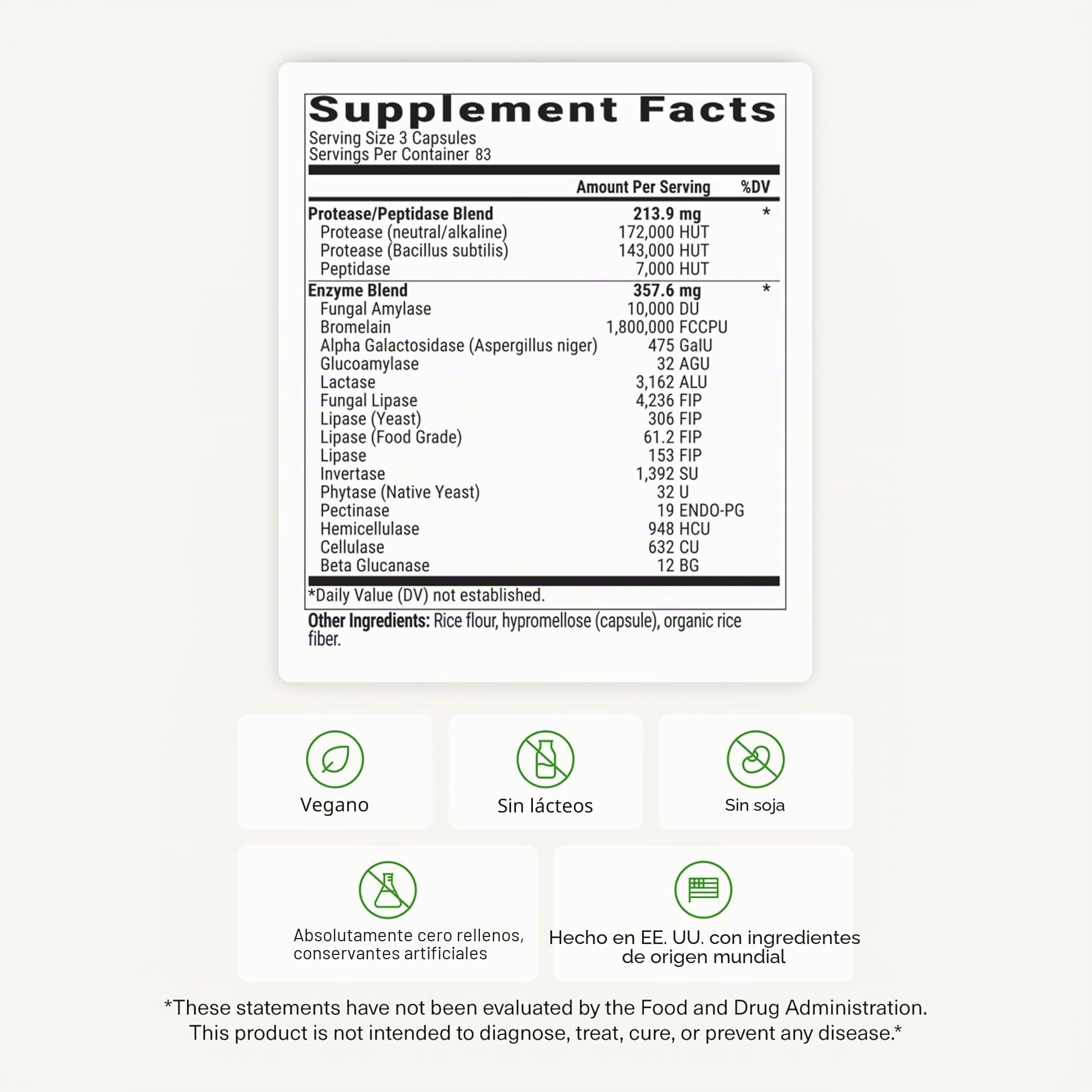BiOptimizers Masszymes | Suplemento De Enzimas Digestivas Para Una Mejor Absorción | Alivio De La Hinchazón, Estreñimiento Y Gases | Contiene Lipasa, Amilasa Y Bromelina | 250 Cápsulas
