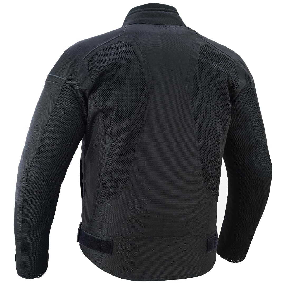 LOVO Giacca estiva da moto, design traforato, colore nero (Unisex)