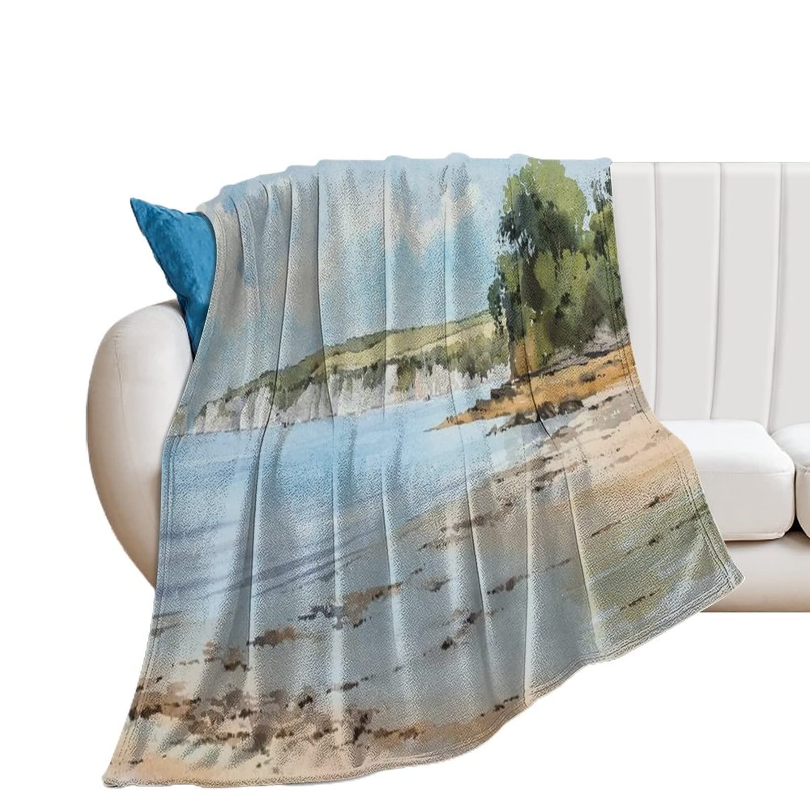Couverture de lit en flanelle douce The Beach Art salon 100x125