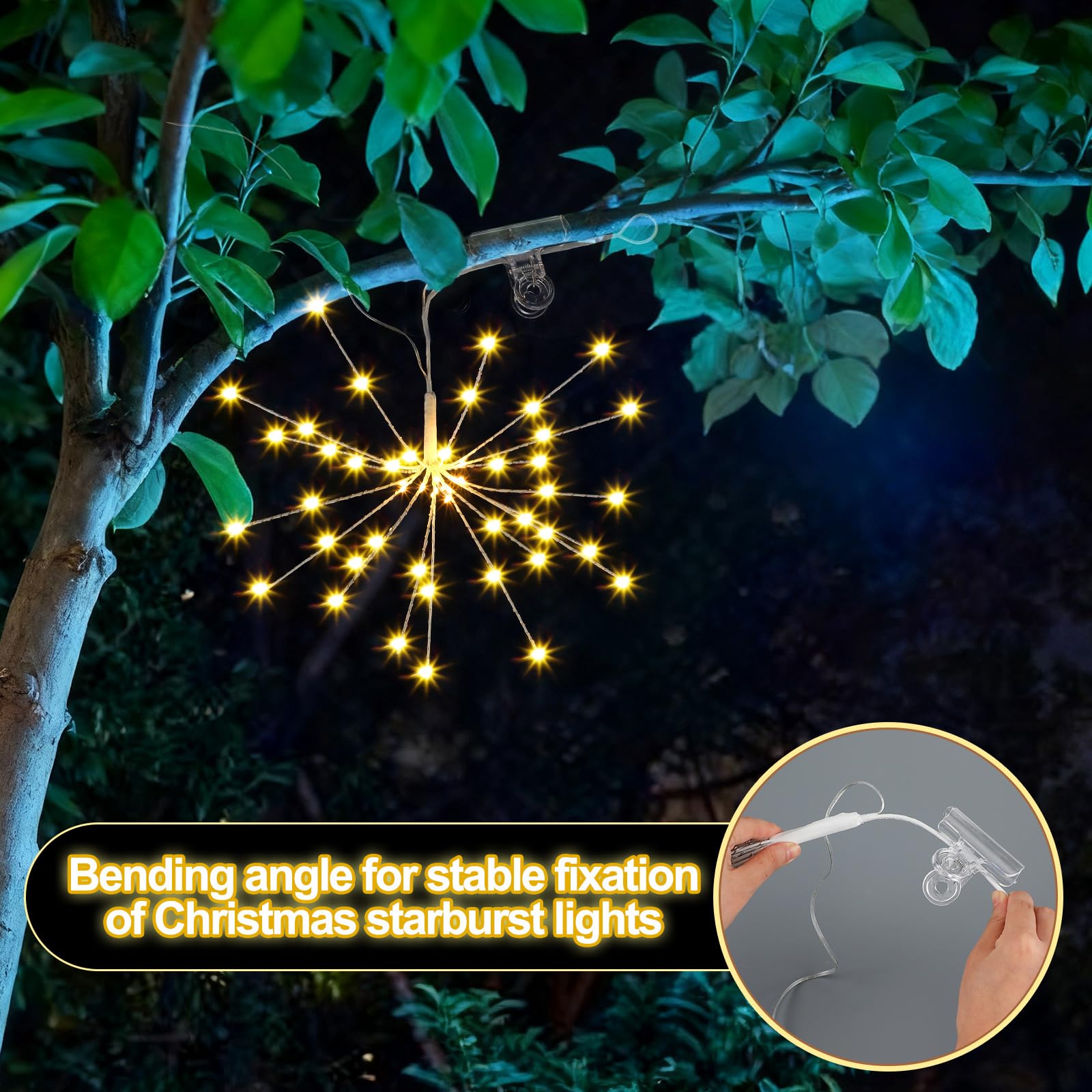 VIHOSE Puntale per albero di Natale da 45,7 cm, con funzione timer e luce LED, luci scintillanti, puntale per albero di Natale, per feste, decorazione interna e giardino (bianco caldo)