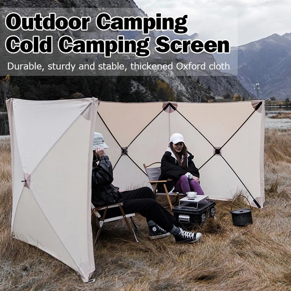 LANGWEI Camping Windbreaker, Folding Wind Break Screen Privacy Shelter, Gas Stove Burner Windscreen for Camping, Caravanning, Beach Or Garden