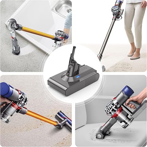 Miniatura 7 de V8 Batería de repuesto para Dyson-6000mAh batería de iones de litio 21.6V compatible con SV10 V8 Animal Absolute Motorhead V8 Fluffy Series