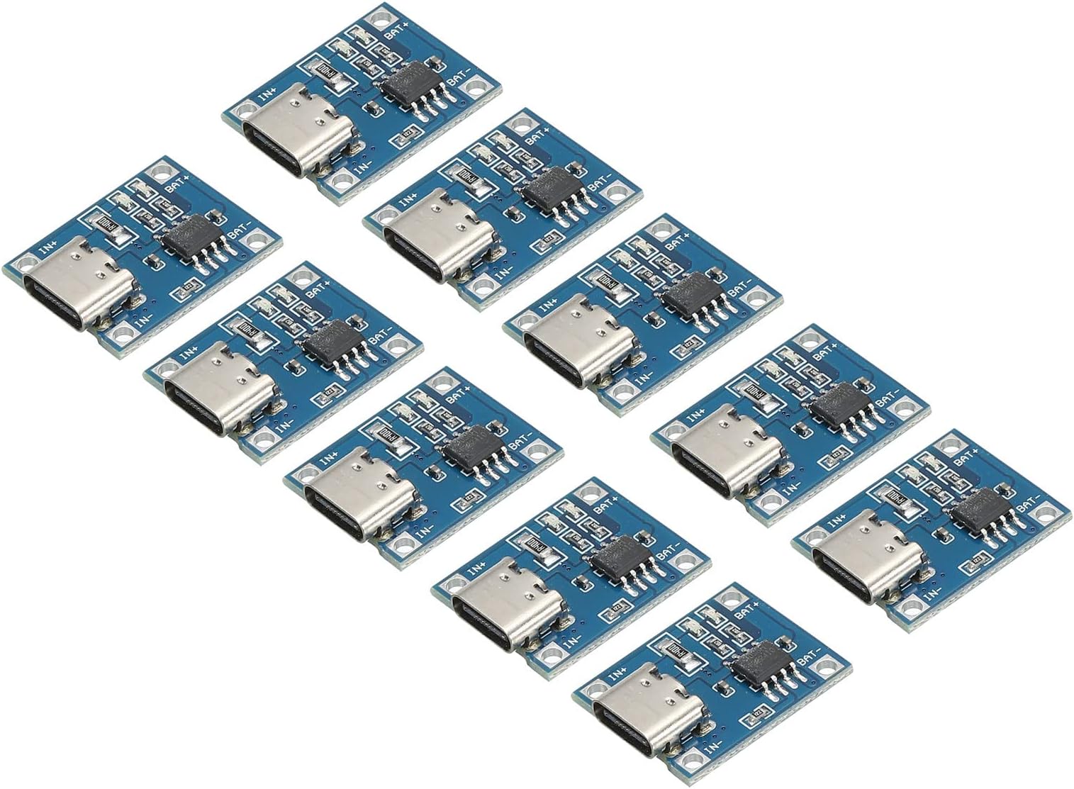 MECCANIXITY TP4056 Type-C USB 4.5-5.5V 1A 18650 Battery Charger Module Charging Board Two Protection Functions Pack of 10