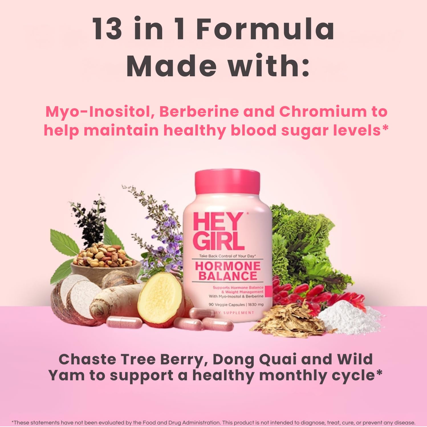 Hey Girl Hormone Balance for Women - DIM, Myo-Inositol & Berberine Supplement for Menopause, Perimenopause, PMS & PCOS Support - Mood, Energy & Cycle Support with Maca & Black Cohosh, 90 Capsules — Amazon image 4