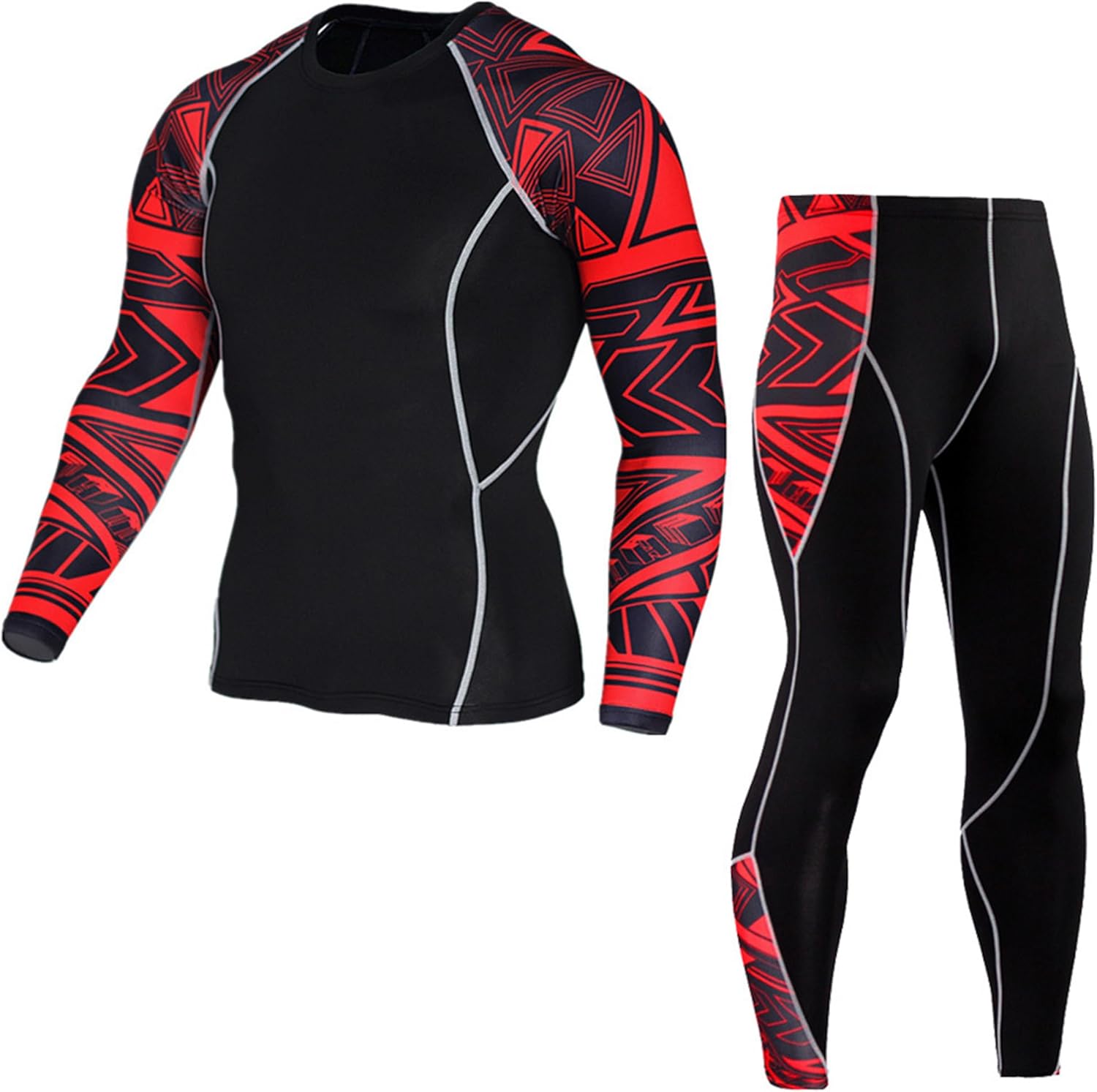 SANANG Dry Compression Shirt Men Cool Running Baseball T-Shirts and Pants Sports Set