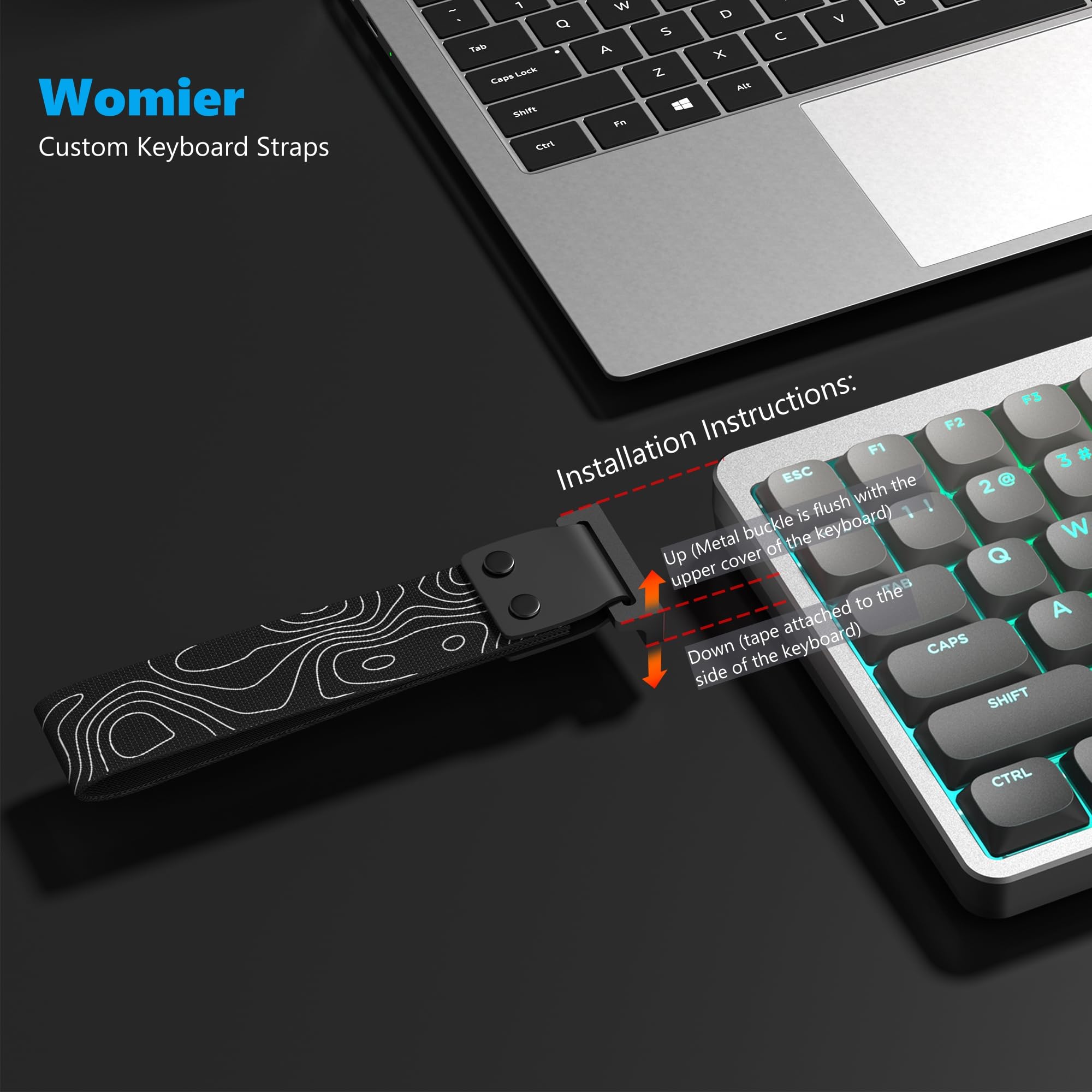 Amazon.com: Womier Custom Keyboard Straps with Adhesive for