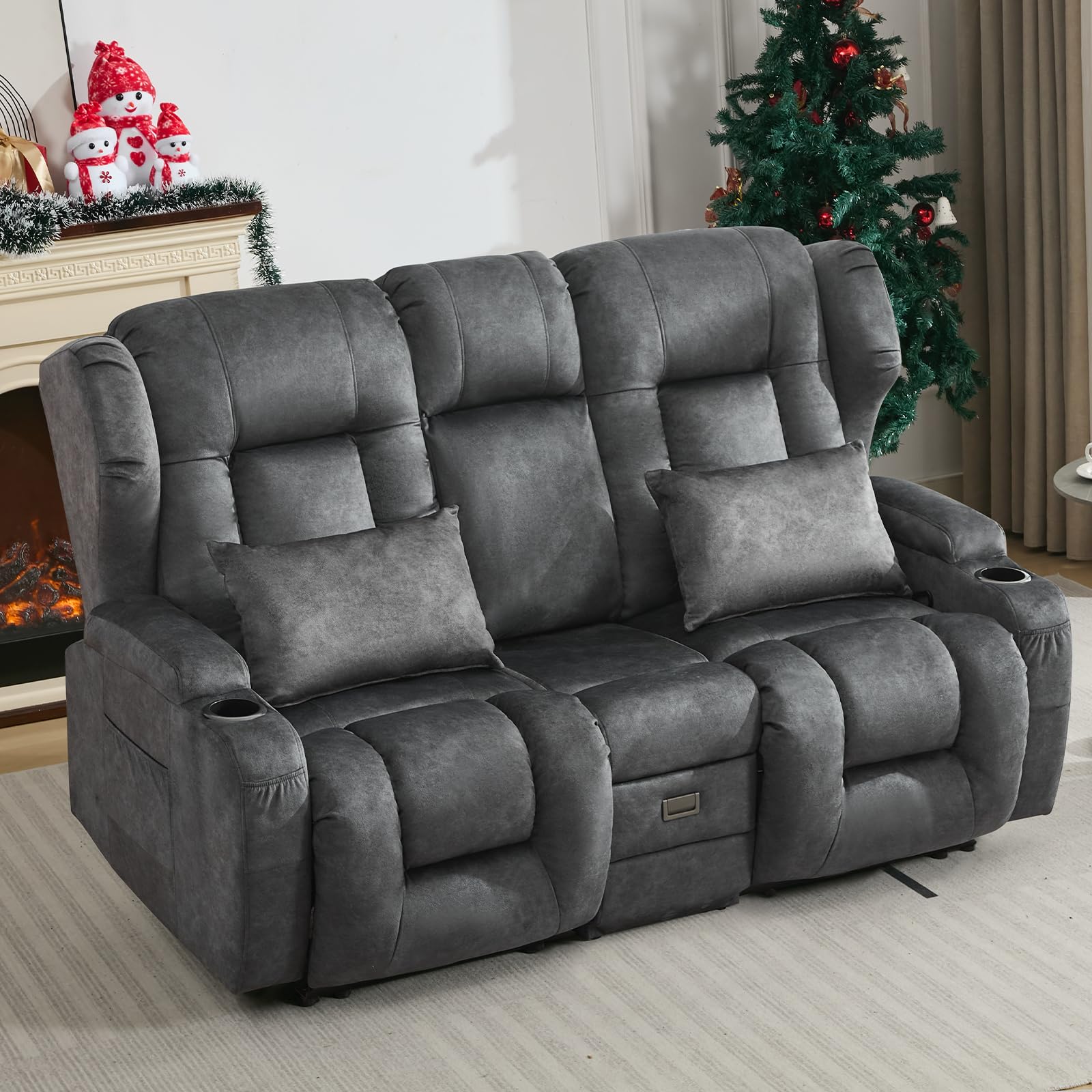 SAMERY 67.6" RV Loveseat Recliner Sofa, Wall Hugger Reclining Loveseat