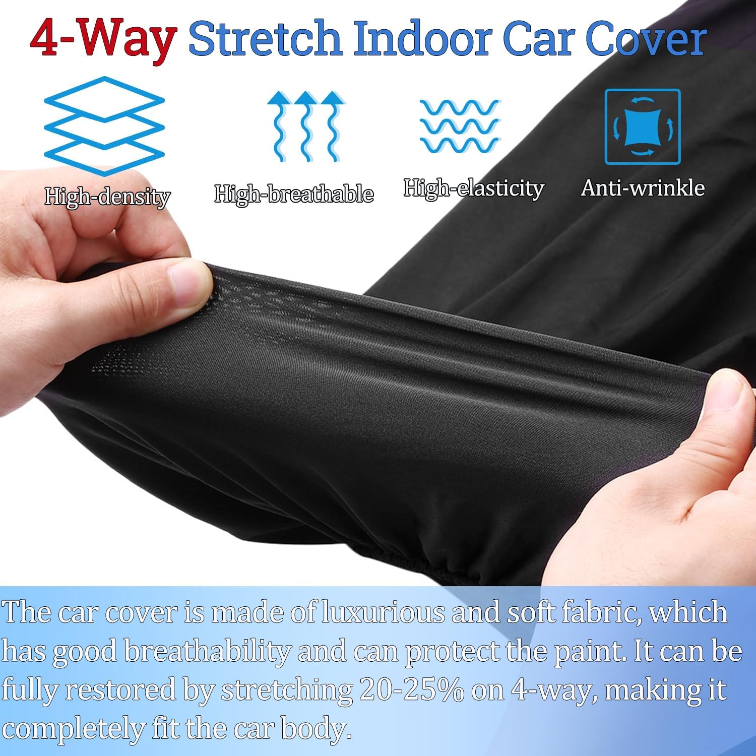 Indoor Car Cover Custom Fit for 2006-2024 Dodge Challenger Luxurious Soft Stretch Satin Car Cover Breathable Dust-Proof for Underground Garage, Car Show