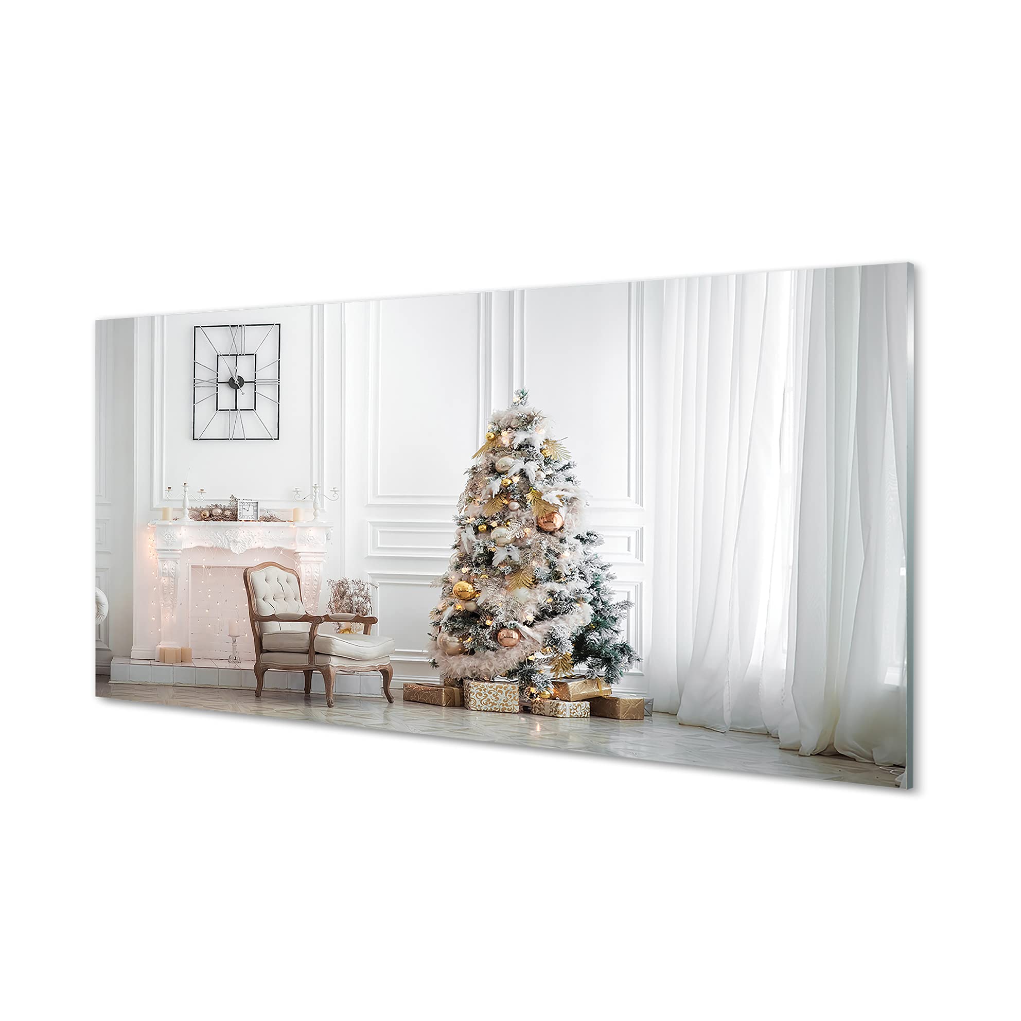 Crédence adhésive Tulup 120x60cm en verre trempé avec motif de Noël