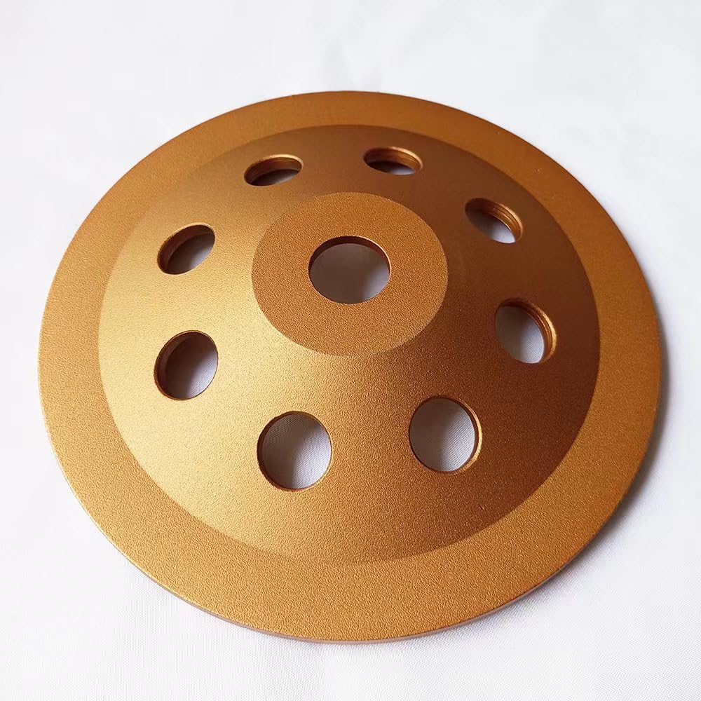 Muela abrasiva PCD de 7 pulgadas para quitar revestimiento de superficie de suelo de hormigón epoxi | 12 segmentos para pintura de masilla de pegamento con eje sin rosca de 22,23 mm