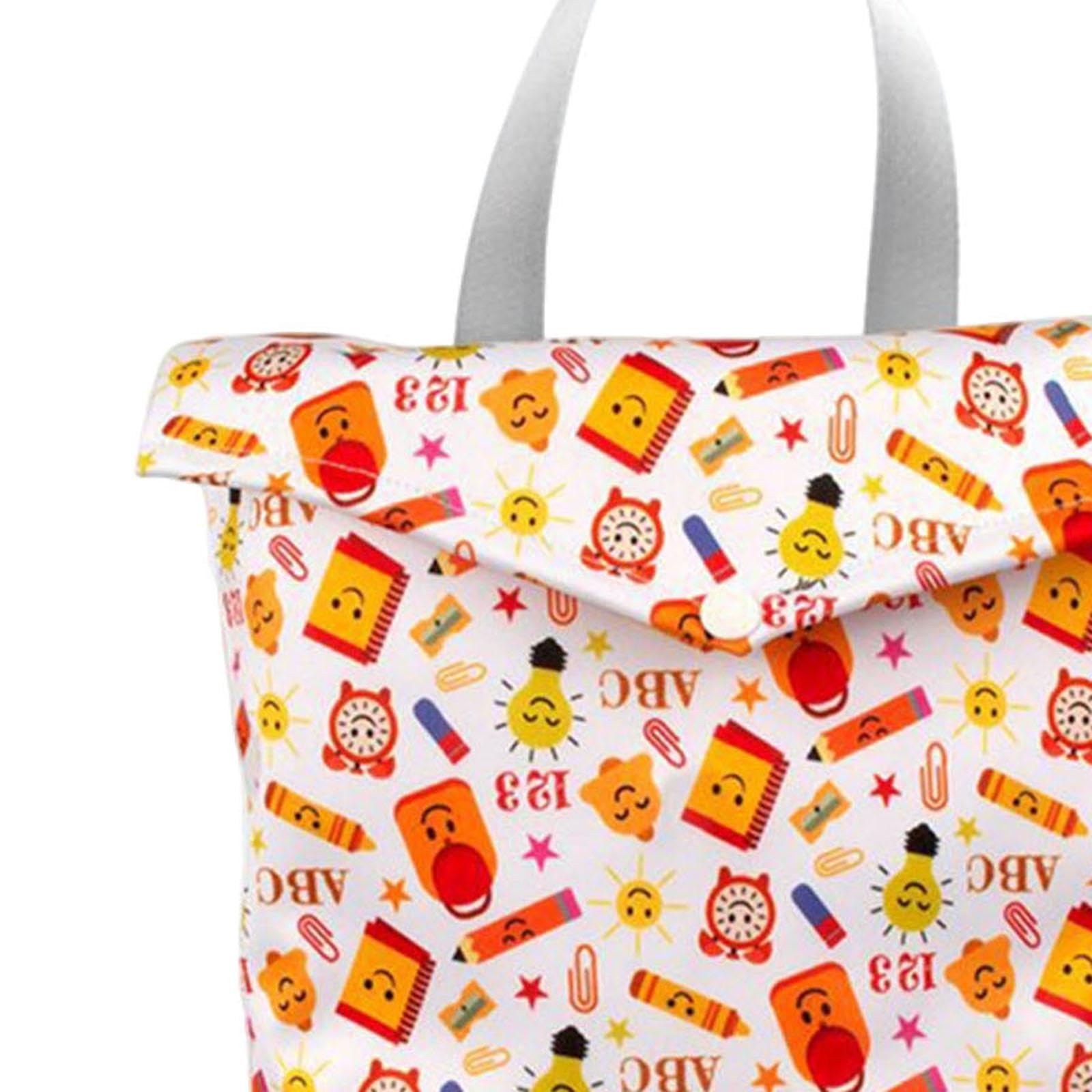 SNAPPSY Baby Cloth Diaper Pouch Gym Bag Diaper Organizer Bag for Yoga Travel Outdoor Smile 20x25cm-image-31