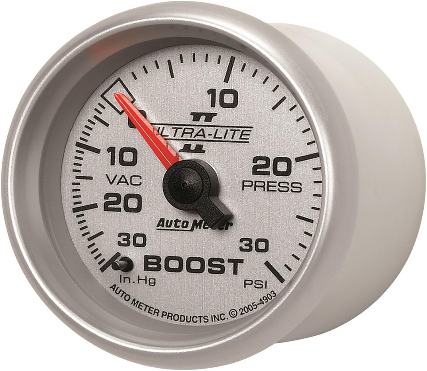 Auto Meter 4903 Ultra-Lite II 2-1/16" 30 in. Hg/30 PSI Mechanical Vacuum/Boost Gauge