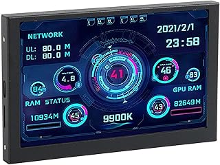CPU Data Monitor, Theme Editor Computer Temp Monitor Clear Image IPS USB 5 Inch Stepless Brightness 800x480 for GPU
