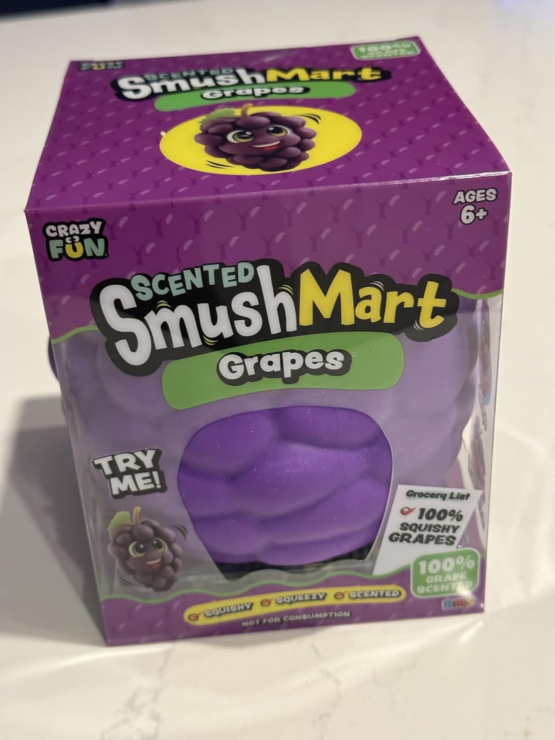 Scented Grapes Squishy Toy, Grape Scent.