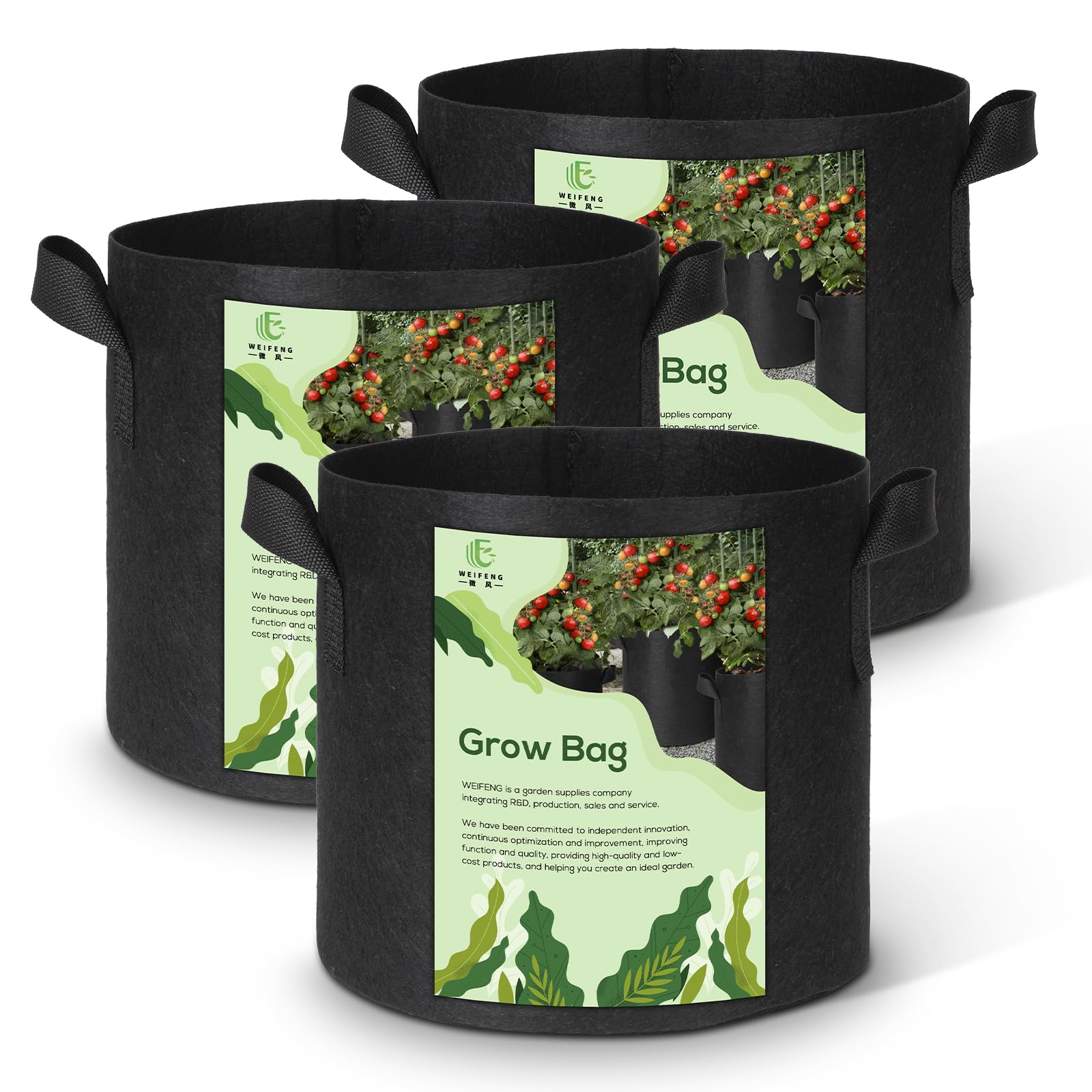 WEIFENG 3-Pack 30 Gallon Grow Bags