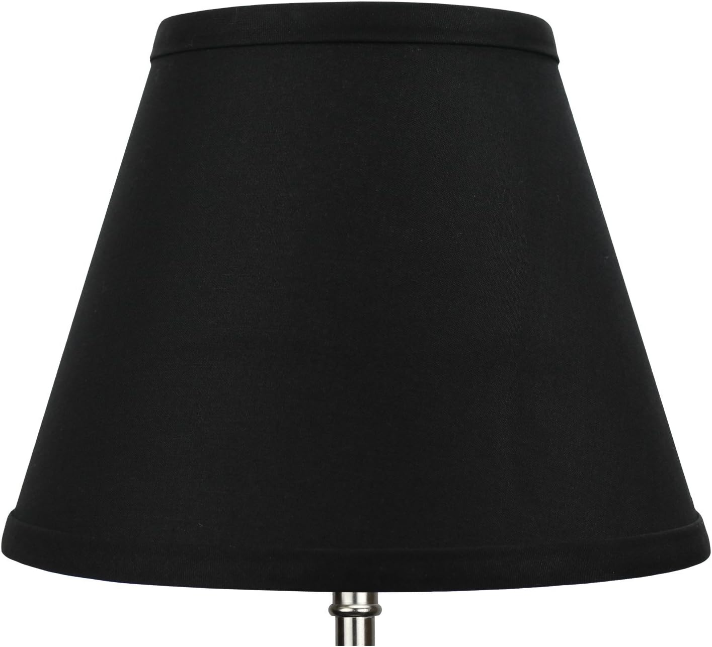 FenchelShades.com Lampshade 5" Top Diameter x 9" Bottom Diameter x 7" Slant Height with Clip-On Attachment for Standard Edison-Style Lightbulb (Linen Black)