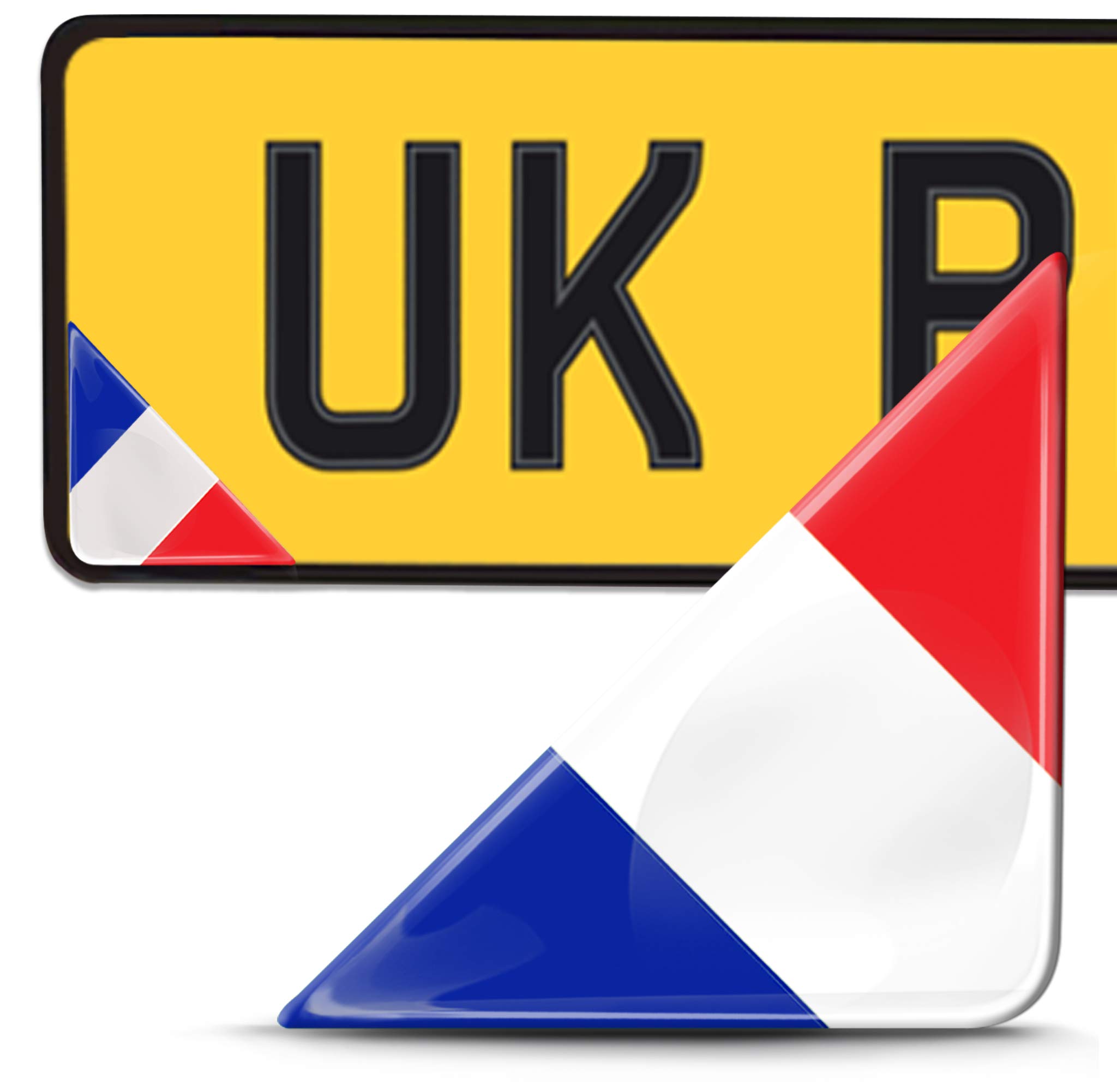 Pack De 2 Pegatinas 3D De Bandera Francesa - Gel De Resina En Relieve, Adhesivas Para Coche O Superficies