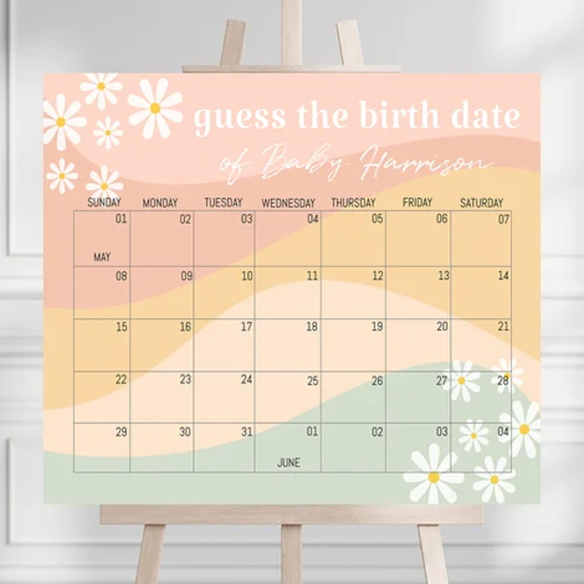 amazon-com-editable-baby-guess-the-birth-date-calendar-template-theme-sign-guess-the-baby-s-birthday-due-date-calendar-for-baby-shower-sign-baby-welcome-sign-baby-shower-sign-editable-baby-prediction
