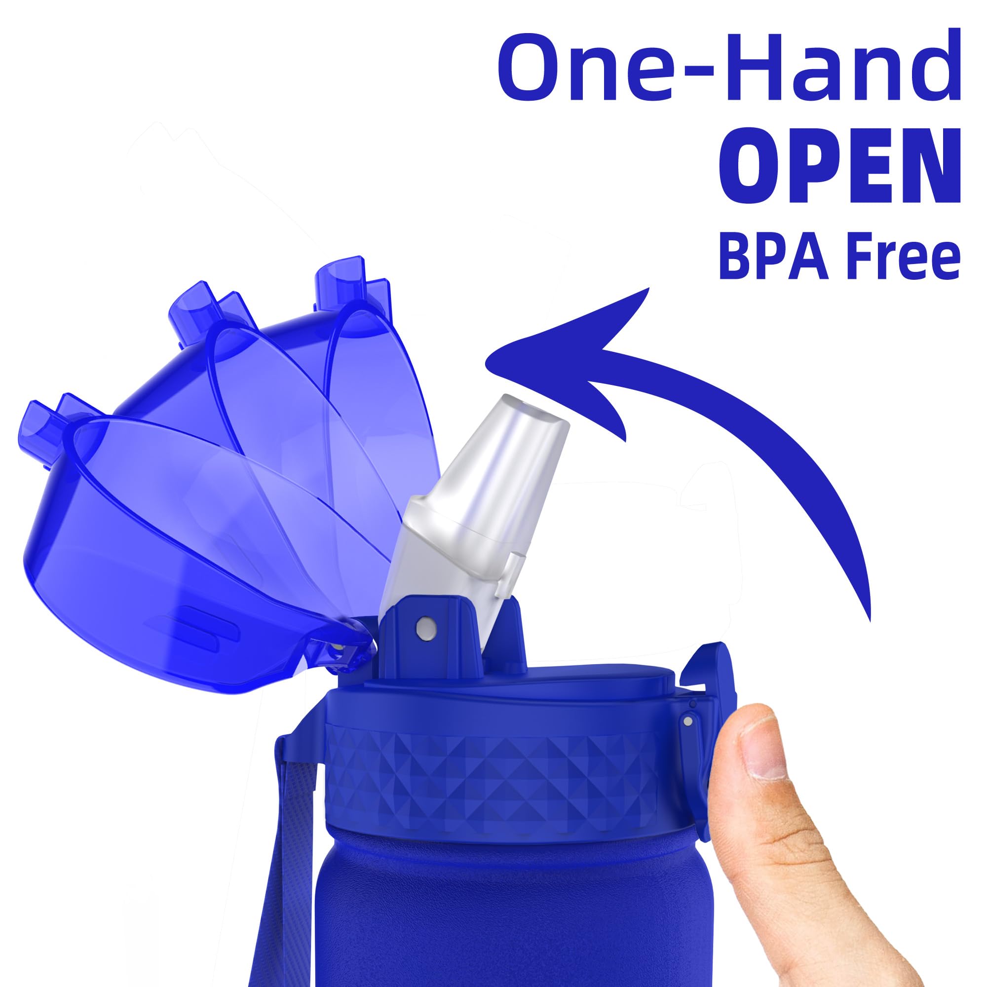 GOPPUS 550ml/18oz Kids Insulated Water Bottle with Straw Cute Double Wall Stainless Steel Child's Small Flask Vacuum Insulated Steel Metal Leak Proof Drink Flask Boys Toddler Girls Bottles BPA-Free - Image 2
