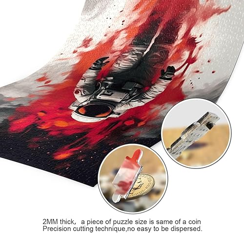 Miniatura 3 de Astronaut Flame Jigsaw Puzzles 500 Pieces for Adults,Learning Educational Puzzles,Difficult and Challenge Families Toys with Mesh Storage Bag 2012196