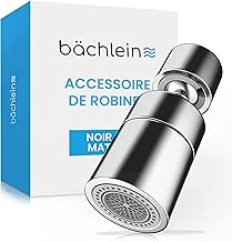 Bächlein Universal Chrome Faucet Nozzle with Two Jet Types - Rotating Aerator for Kitchen Taps