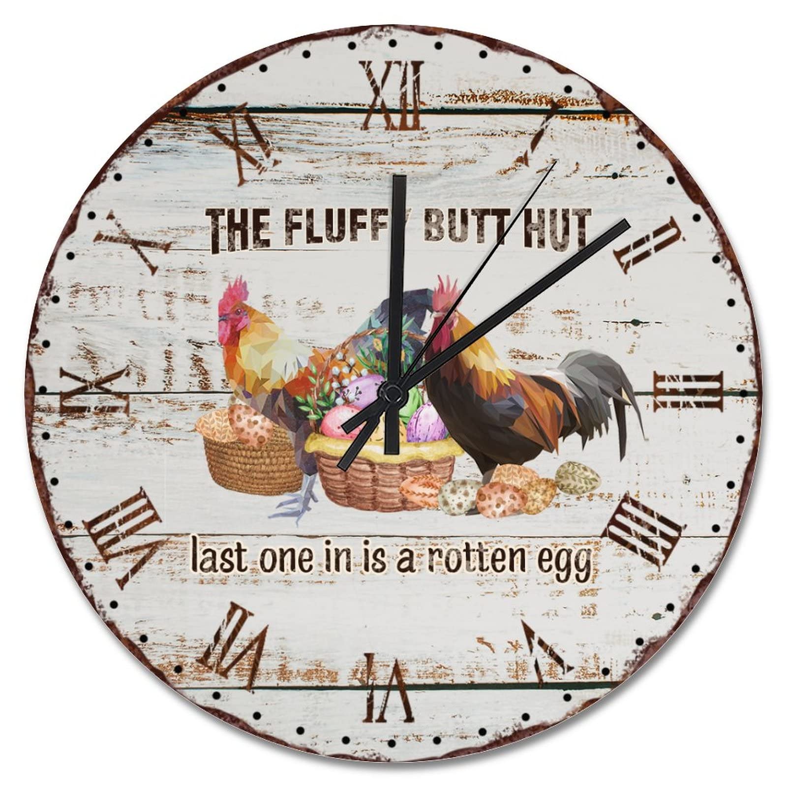 Horloge murale silencieuse coq de 38 cm pour une cuisine sans tic-tac et apaisante