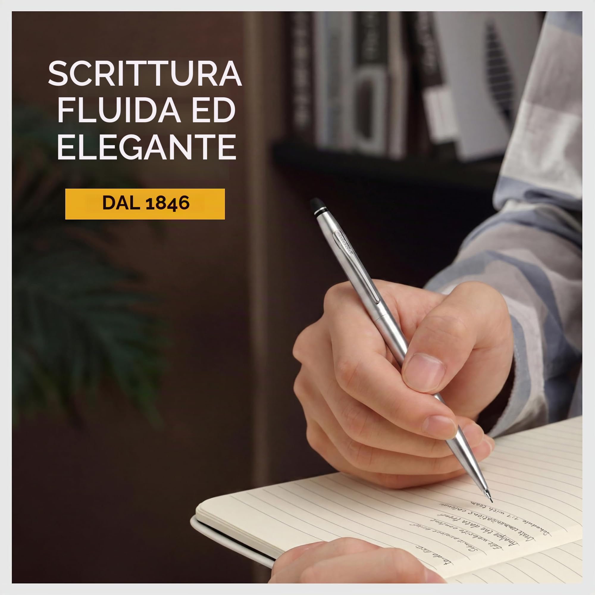 Cross Click - Matita ricaricabile presentata in una confezione regalo per tutti i giorni, punta media, inchiostro nero, cromato