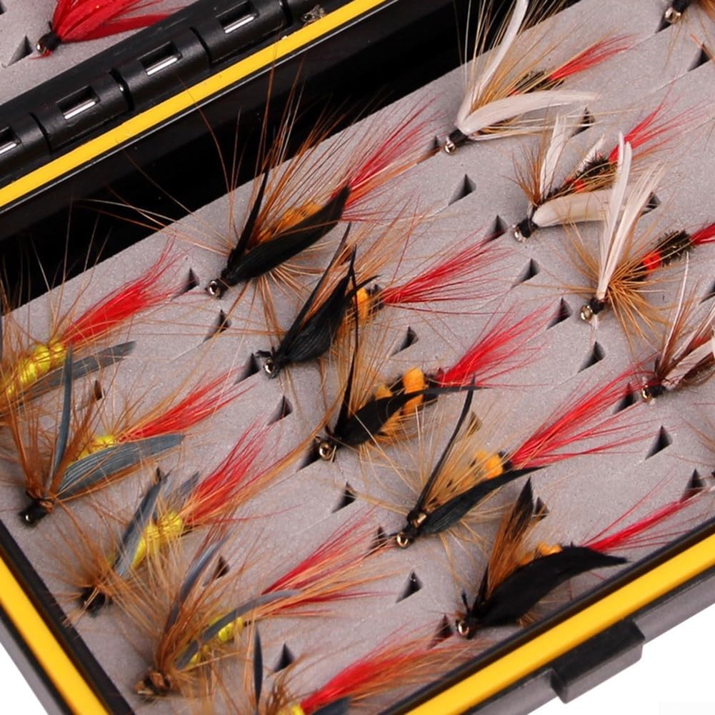 Set completo di ami da pesca a mosca per trota e spigola, 40 pezzi/72 pezzi/100 pezzi/120 pezzi, con custodia impermeabile
