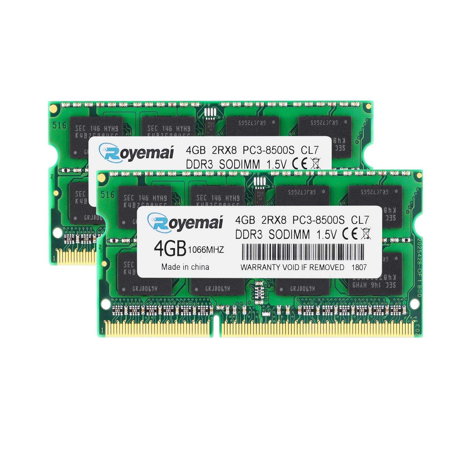 RAM Crucial DDR3 4GB O 8GB 1066 MHz PC3-8500 SODIMM 204pin Per Laptop - 1,5V Non-ECC
