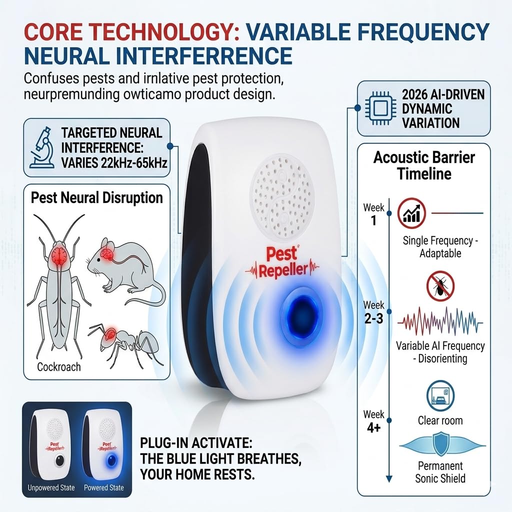 0305999 Repellente ad ultrasuoni per topi plug-in, repellente per topi ad ultrasuoni per ratti, roditori, scarafaggi, insetti, topi, ragni, formiche, zanzare, repellente per insetti per interni