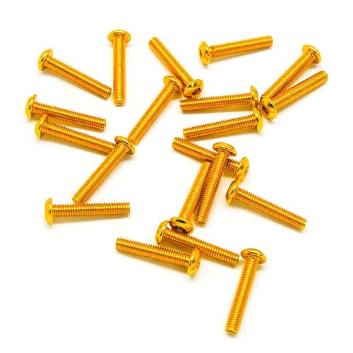 Miniatura 6 de 20pcs M3x16mm Tornillos de cabeza de botón 6063 Aluminio Hex Socket (Colores anodizados) (Rojo)