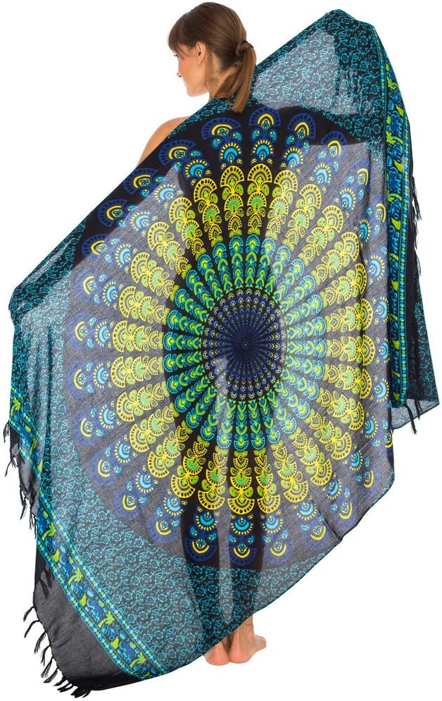 SHU-SHI Sarong Wraps for Women Long Beach Cover ups Pareo Bathing Suit Wrap Skirt Mandala Sarongs Coverup - Image 6