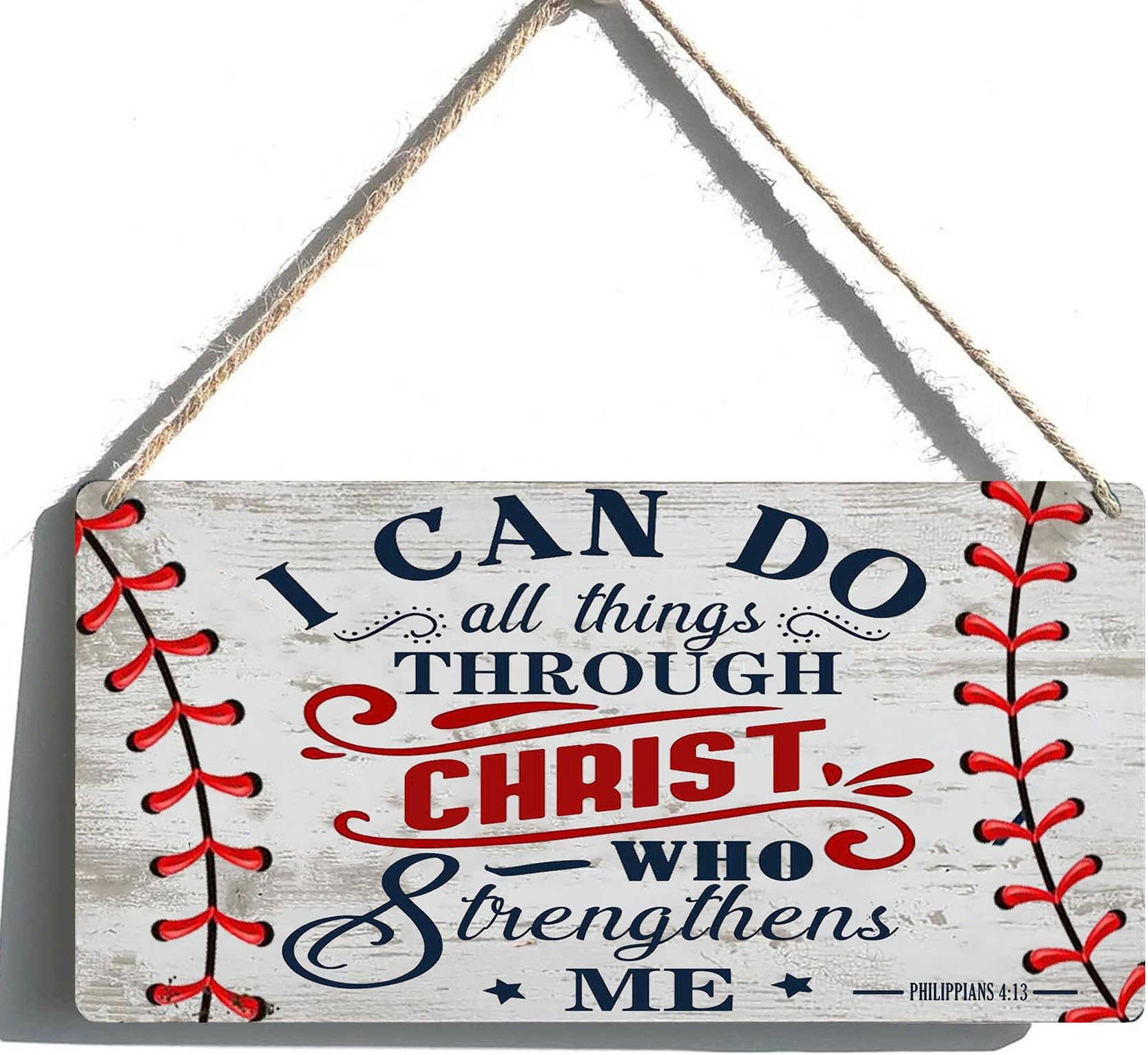 Baseball Room Wall Decor & Gifts for Boys 8-12 - Vintage Wooden Baseball Sign - Sports Nursery Decor for Boys Bedroom - Baseball Theme Home Decoration (6x12 Inch Baseball Gift Ideas)