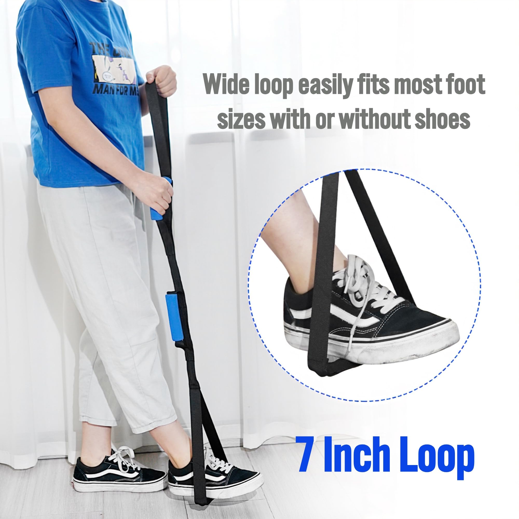 42 Inch Leg Lifter,Leg Lifter After Hip Replacement with Large Foot Loop,Mobility Aid for Disables and Elderly,Leg Lifter Strap for Knee Replacement Recovery Aids(Black) — Amazon image 2