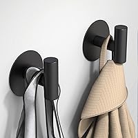Vista 2 de Self-Adhesive Coat Hooks, Stainless Steel Heavy Duty Wall Hooks, Towel Hooks for Hanging Robes, Aprons, Coats and Hats in Bathrooms,Kitchens and